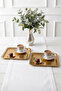 2-Piece Square Gold Coffee Presentation Tray-Luxury Serving Tray 21.5 cm