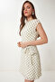 Polka Dot Tie-Up Summer Tulle Dress Lfw0019 Ecru - 4