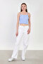 Women's Strappy Bubble Blouse - Blue - 4