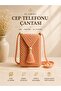 Hand Knitted Cell Phone Bag Powder Pink Handmade Phone Bag with Strap and Tassel Detail