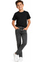 Boy's Smoked Color Jeans with Pockets, Zipper Closure and Elastic Waist Adjustment - 3