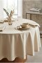 Stain-Resistant Round Tablecloth Ecru Modern Liquid Repellent Waterproof Decorative Living Room Cover - 5