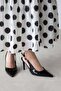 Flora Women's Heeled Patent Leather Shoes Black - 2