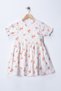 White Orange Floral Watermelon Sleeves Girls' Dress - 2