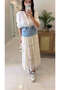 Raks Beige Denim Lace Detailed Lined Skirt - 3