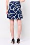 Women Allover Print Mini Skirt, Navy - 4