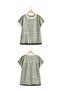Women's Pistachio Green Crew Neck Mesh Lined Two-Thread Short Sleeve Tshirt Arm-26Y001088 - 3