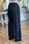 Black Crepe Fabric Palazzo Trousers - 3