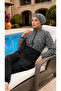 Zebra Beli 3-Piece Fully Covered Hijab Swimsuit Burkini Made of Water-Repellent Fabric with Adjustable Elastic - 4
