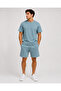 Blue Men's Premium Doubleface Pique Fabric Shorts and T-Shirt Set – Comfortable Fit Summer Casual Combination