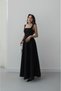 Innocence Museum Füsun Ruffled Waist-Length Long Flared Skirt Square Neck Design Vip Collection Bow Tie Elegant Evening Dress