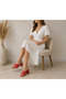 Crossed Quilted Strap Thick Heeled Slippers