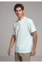 Comfort Fit Round Neck Plain Men's Turquoise Short Sleeve T-Shirt