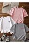 3-Piece Oversize Floral Printed T-Shirt Set 100% Cotton Crew Neck Loose Fit - 2