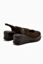 Gerty Brown Suede Wedge Heeled Women's Sandals - 6