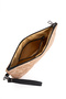 Star Embroidered Black Portfolio Bag Women's Clutch Stylish Handbag with Wrist Strap and Lining - 3