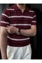 Men's Shirt Collar Striped Detail T-Shirt Ts04-10502