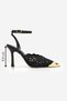 Women's Black Lace Detailed Stiletto Evening Dress Shoes Gold Toe Black Evening Dress Shoes Stc1304 - 6