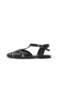 Lotus Black Color Laser Cut Sandals - 5