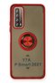 Ilkeshop New P Smart 2021 Case Montreal Silicone Cover with Ring (111327) - Red