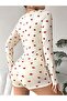 Brown Heart Mini Jumpsuit Pajama Set - 2