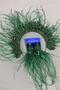 Green Sirius Crystal Beaded Feathered Bridal Henna Crown and Earring - 3