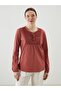 Tie Collar Embroidered Women's Blouse