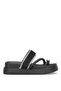 26Y449-1 Women's Stoned Flat Slippers Black