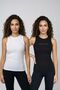 Women's 2-Pack Cotton Camisole Thick Strap Crew Neck Front Lettering Printed Stretchy Slim Fit Sports and Casual Athlete Set