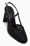Doa Black Knitted Detailed Women's Heeled Shoes