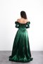 Strapless, Long Sleeves, Shoulder Accessories, Long, Elegant Taffeta Evening Gown - 2