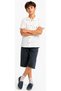 Boys' White Color Button Closure Pocketed Shirt Shorts Set with Elastic Waist Adjustment Shirt Denim Shorts Set - 2