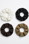 Women's Soft Colors 4-Piece Elastic Buckle Set Pastel Scrunchie Hair Clip - 3