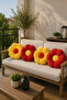 4-Piece Daisy Pillow Set 40 cm – Soft Textured Decorative Floral Throw Pillow Set