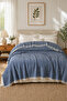 Siena Navy Blue Sofa Cover Shawl 170X210 cm with Fringes - 3