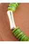 Green Stripe Detailed Beaded Natural Stone Bracelet - 3