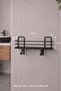 Bathroom Organizer Set 4 Pieces Adhesive Shampoo Holder Toilet Paper Holder Towel Holder Hanger Tss-01 Black - 7