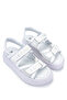 Children's Genuine Leather White Flat Sandals - 2