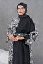 Straight-Cut Dress with a Belt and Embellishments, Suitable for Sizes 38-48. - 7