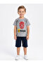 Boy's Printed Top and Bottom Combed Cotton Set - 2