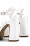 Women's Faux Leather White Heeled Shoes - 5