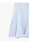 Embroidered Floral Embroidery Detailed Slim Fit Backless Halter Neck Striped Mini Dress - 3