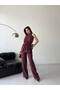 Women's Judge Collar Tie-Back Double Suit Set Burgundy - 4