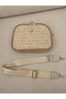 Women's Beige-Tan Written Multi-Compartment Cross Shoulder Bag with Adjustable Strap Daily Use Zipper Bag - 3