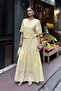 Women's Brode Balloon Sleeve Blouse Skirt Lined Bottom Top Set - 4