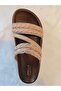 Stone Embellished, Five-Striped, Comfortable, Stylish Pearl Slippers - 3