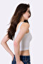 Women's 2-Piece Lace Detailed Ribbed Crop Top Undershirt - 92% Cotton Soft Textured Fabric - 4