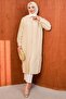 Beige Striped Slit Long Tunic - 3