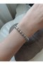 Silver Triangle Women's Steel Bracelet with Zircon Stones - 4