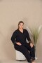 Patterned Buttoned Long Sleeve Plus Size Pajama Set - 2